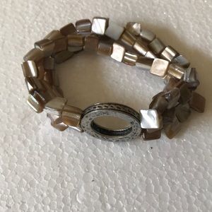Twist abalone shell bracelet